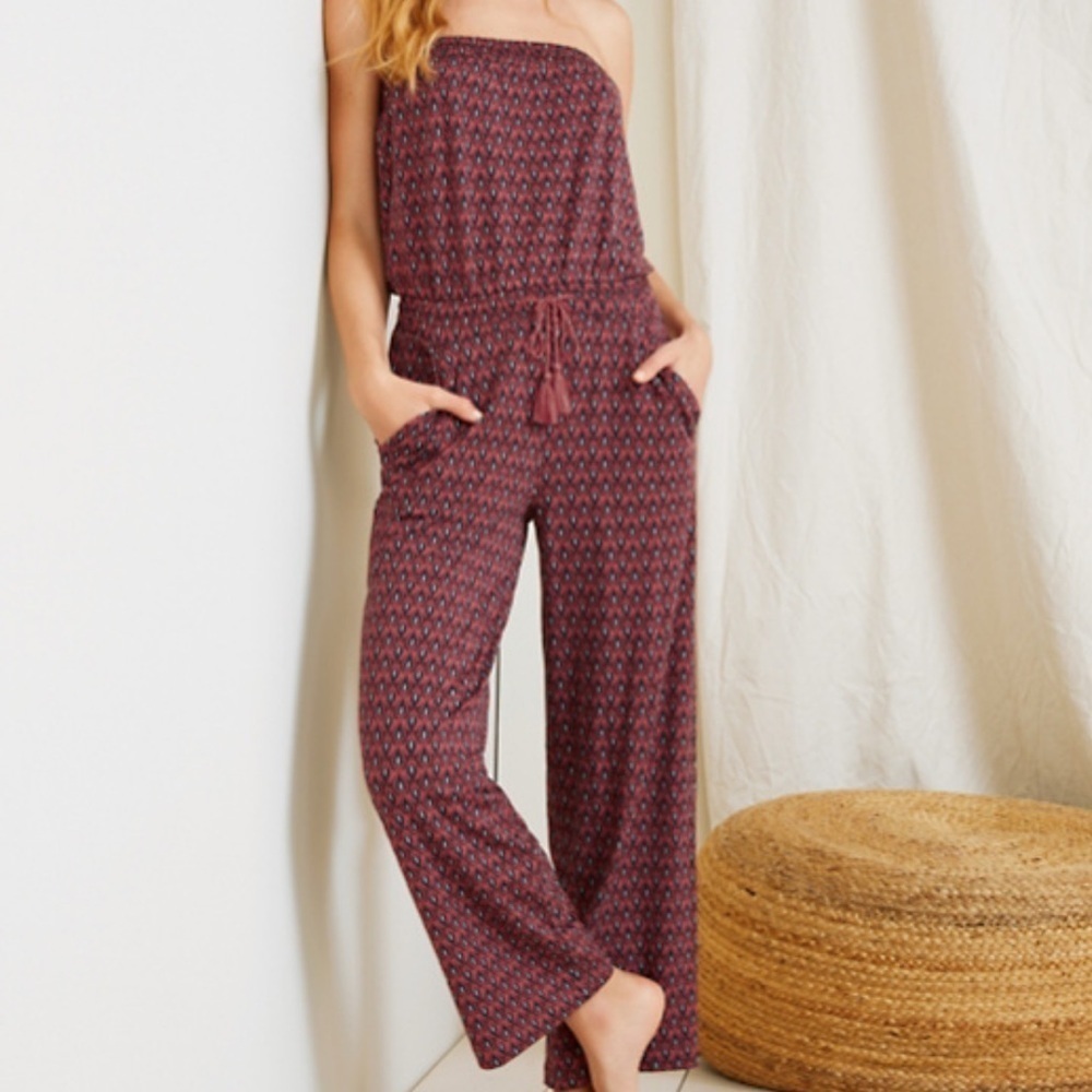 Garnet Hill Bandeau Knit Jumpsuit Strapless